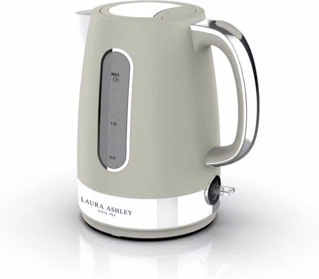 Laura Ashley Grey Jug Kettle with 1.7 l Capacity and Limescale Filter