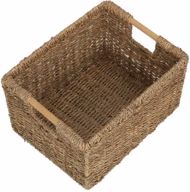 Red Hamper Nordic Seagrass Storage Basket in Brown, Small, W/D/H: 24.0 x 16.0 x 19.0 cm