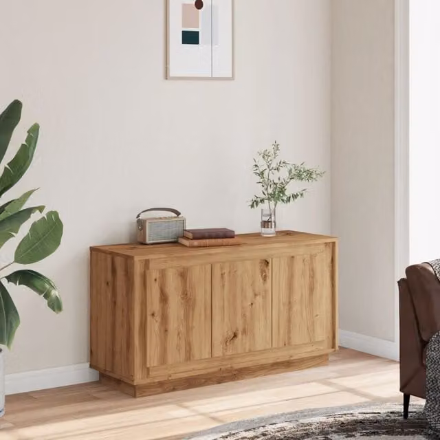 Berkfield Home Artisan Oak Sideboard in Brown, W/D/H: 102 x 35 x 55 cm