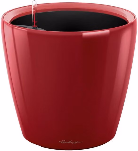 LECHUZA Classico Ls Round Self-Watering Planter in Scarlet Red High-Gloss, 40l