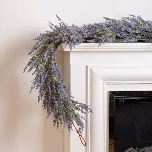 Scottish Everlastings Ltd Purple Trailing Lavender Floral Garland, Length: 183 cm