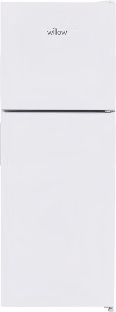 Willow White Top Mount Freestanding Fridge Freezer with LED Interior Light and Glass Shelving