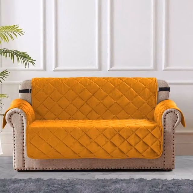 Velosso Matte Velvet Luna 2 Seater Sofa Protector in Orange