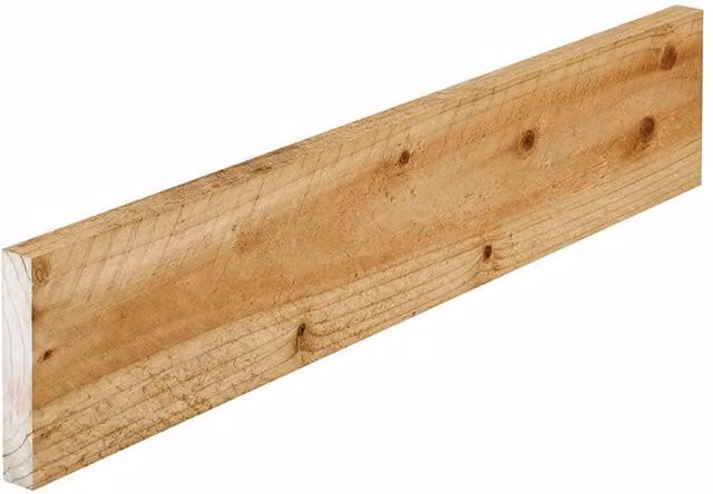 Snowdon Timber Rough Sawn Treated Wood Board, Pack of 8, Brown, W/D/H: 125 mm x 22 mm x 180 cm