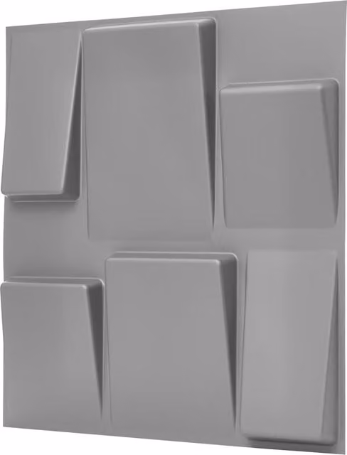 NOVECRAFTO Geometric 3D Wall Panels in Grey and Silver with Adhesive, 10 Pack