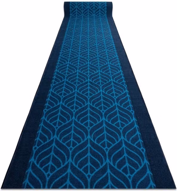 RugsX Blue Feathers Abstract Anti-Slip Runner, W: 67 cm, L: 170 cm