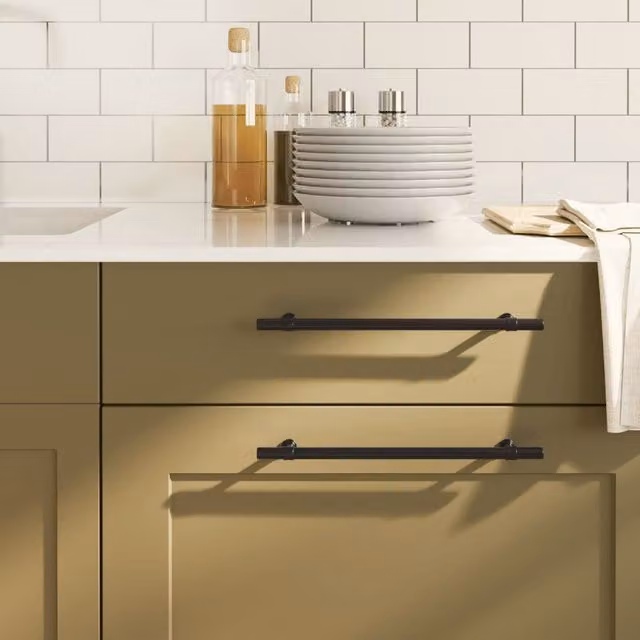 Berkfield Home 10 pack of matt black stainless steel bar cabinet handles, 224 mm