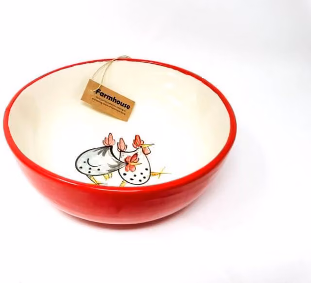 Verano Spanish Ceramics Hand Painted Multicolour Ceramic Farmhouse Fruit Sharing Bowl, W: 23 cm, H: 9 cm