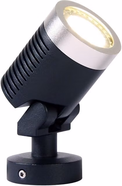 Techmar Arcus 5W 12V LED Outdoor Garden Spotlight in Black Aluminium with Ground Spike