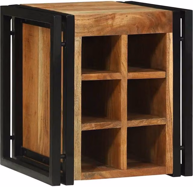 Berkfield Home Modern Wine Rack in Brown Oiled Acacia Wood, W/D/H: 34.5 x 35 x 39 cm