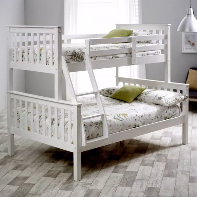 Rest Relax Erin White Wooden Triple Sleeper in White Pine