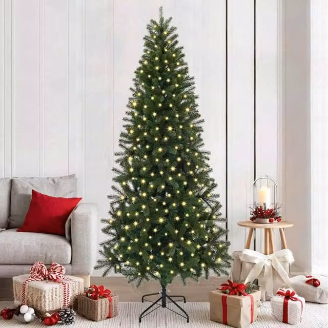 Berkfield Home Artificial Green Christmas Tree with 300 LEDs, Height: 210 cm