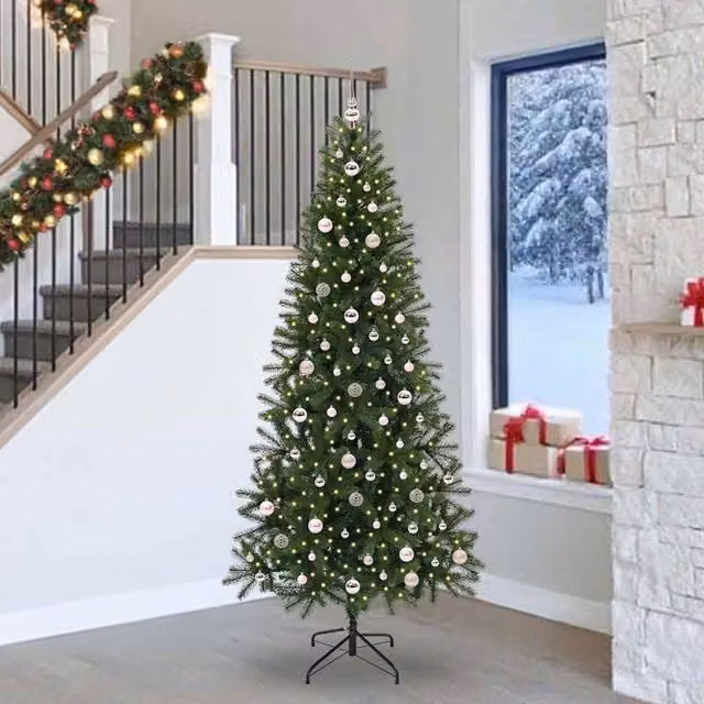 Berkfield Home Artificial Green Christmas Tree with 300 LEDs, Height: 240 cm
