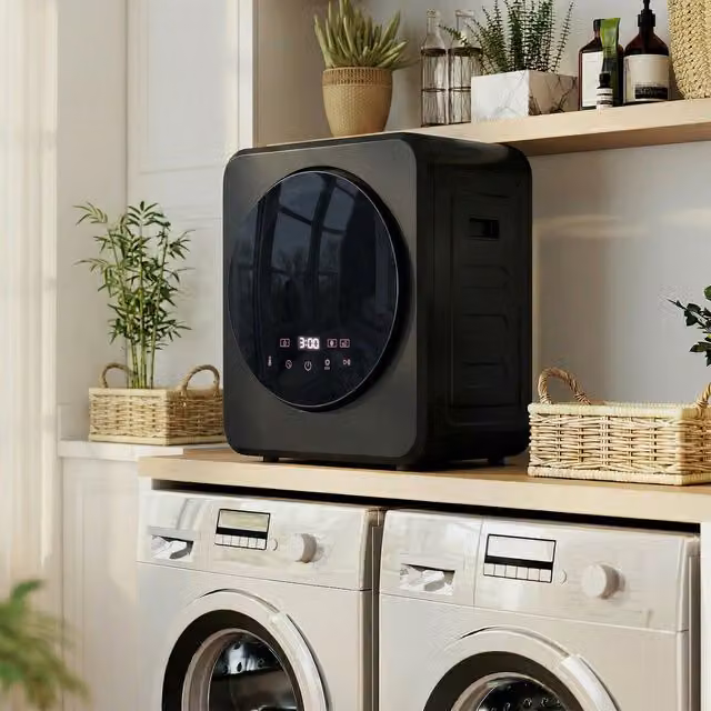 HOMCOM 4kg Vented Front Loader Countertop Tumble Dryer with Sterilisation, Black