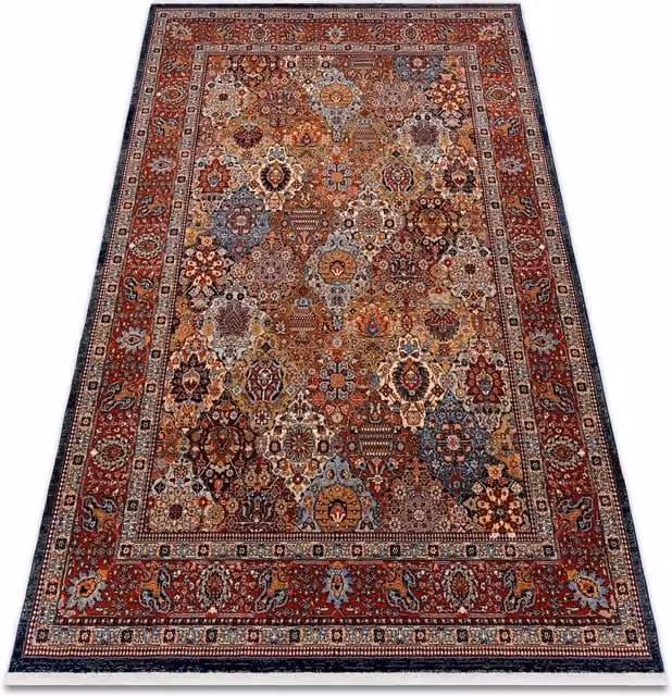 RugsX Orange and Multicolour Oriental Wool Keshan Rectangular Rug W: 200 cm, D: 290 cm