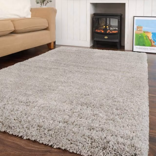 Kukoon Silver Grey Super Soft Shaggy Rug, W/D: 240 x 330 cm