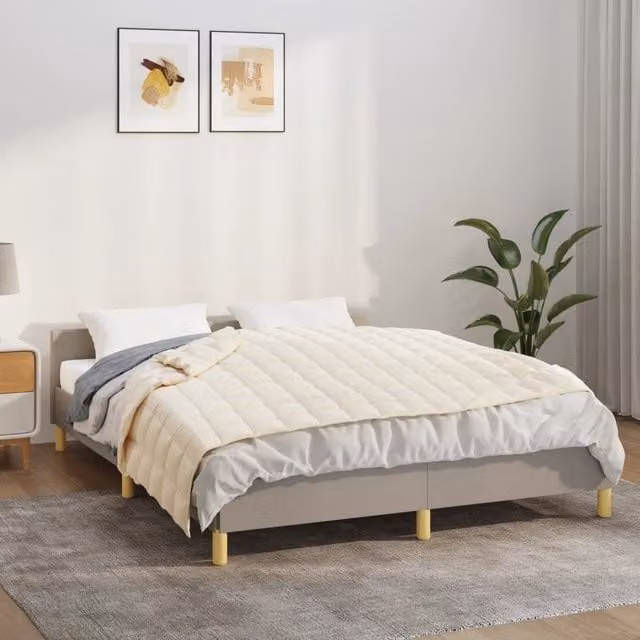 Berkfield Home Weighted Blanket in Beige, W 150 cm x L 200 cm, 7 kg