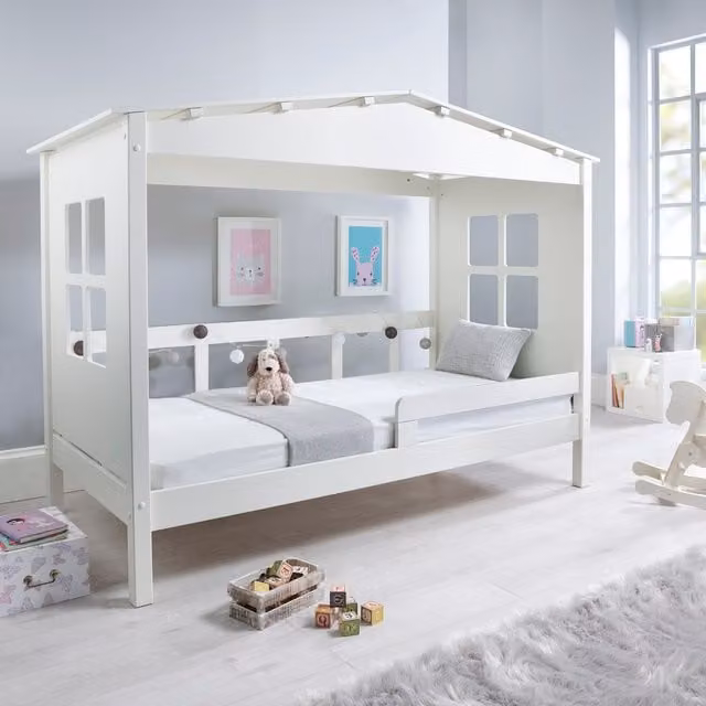 Bedmaster Mento White Wooden Treehouse Bed for Children