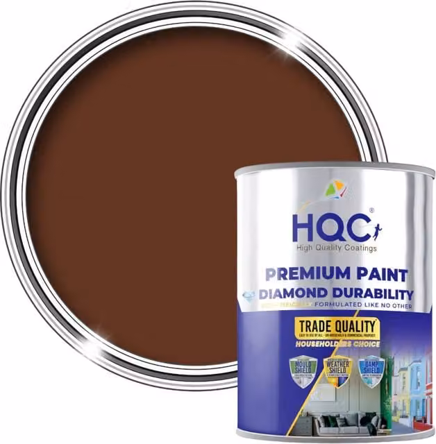 HQC PAINTS Matt Emulsion Dispersion Paint in Brown, 2.5 l