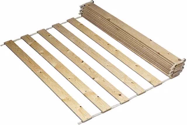 Furniture To Go 12-Piece Roll-Up Bed Slats for Double Bed, Width: 140 cm, Natural Wood