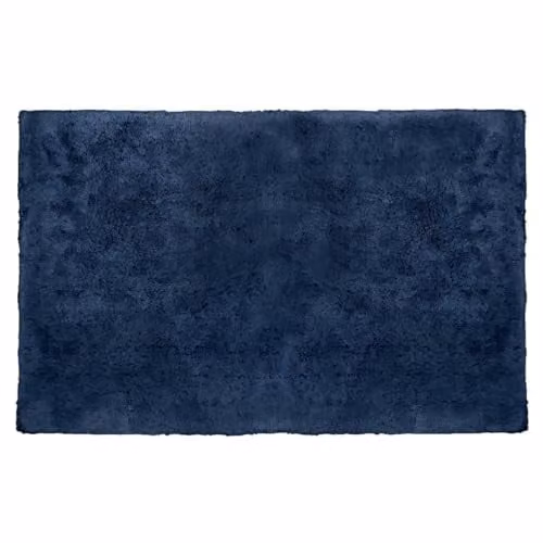 Allure Bath Fashions Non-Slip Cotton Bath Mat, Blue, W: 80 cm, D: 50 cm