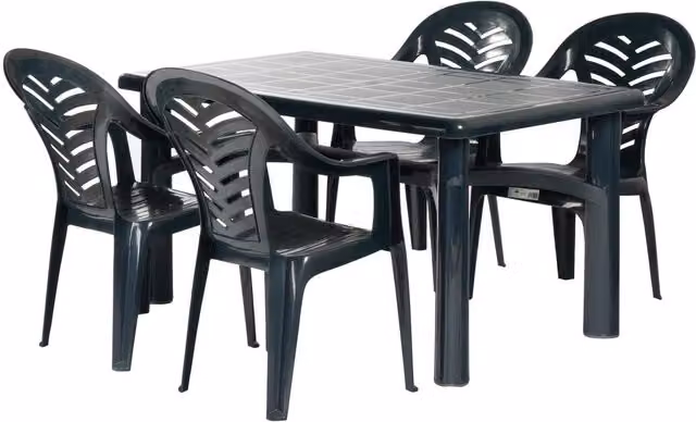 Resol Olot 4 Seater Green Rectangular Garden Dining Set
