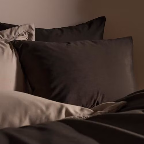 OHS 2 Pack Soft Microfibre Housewife Pillowcases in Brown with Envelope Closure