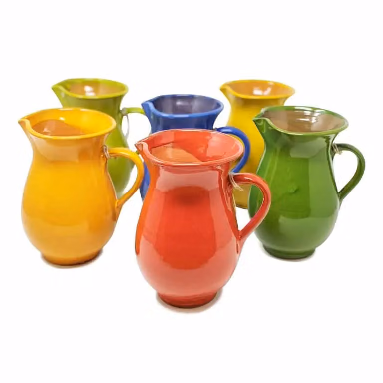 Verano Spanish Ceramics Selena Glazed Hand Dipped Ceramic Kitchen Dining Pourer Jug, 1 l, Yellow, H: 19 cm