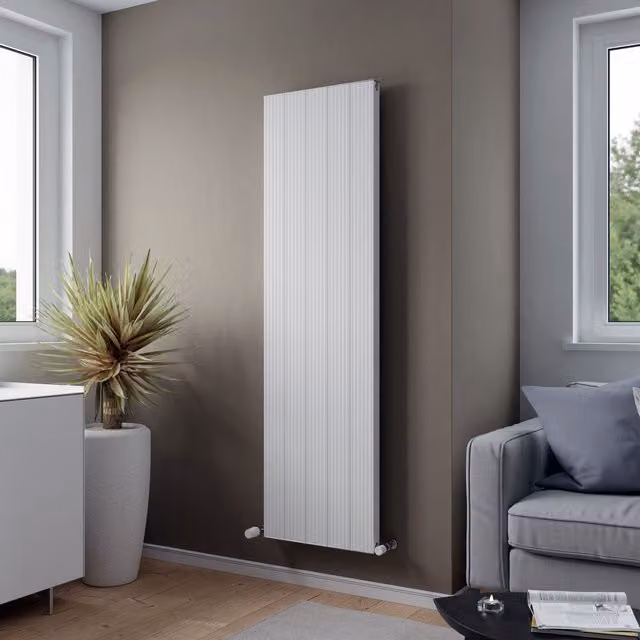 Agadon Madrid Designer Aluminium Radiator in White, W: 180 cm, H: 60 cm