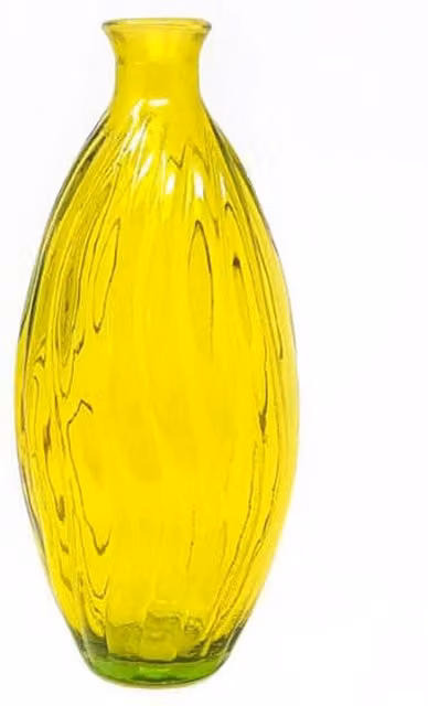 Verano Spanish Ceramics Ola Glass Decorative Tall Vase, Yellow, H 31 cm x W 15 cm x D 15 cm