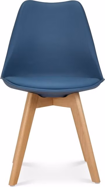 Bravich LTD Rocco Tulip Dining Chair Set of 4 in Navy Blue Synthetic Leather