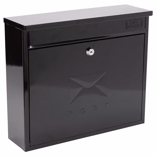 Burg-Wächter Black Elegance Wall Mounted Galvanised Steel Lockable Weatherproof Post Box, W: 36 cm, H: 31 cm, D: 10 cm