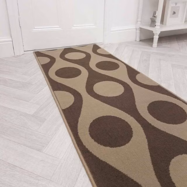 runrug Pop Hallway Carpet Runner Rug in Brown, W/D/H: 60 x 240 cm