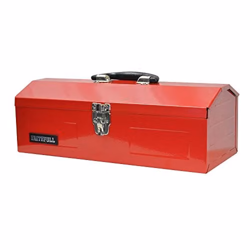 Faithfull FAITBB19 Metal Barn Tool Box with Inserts, Red