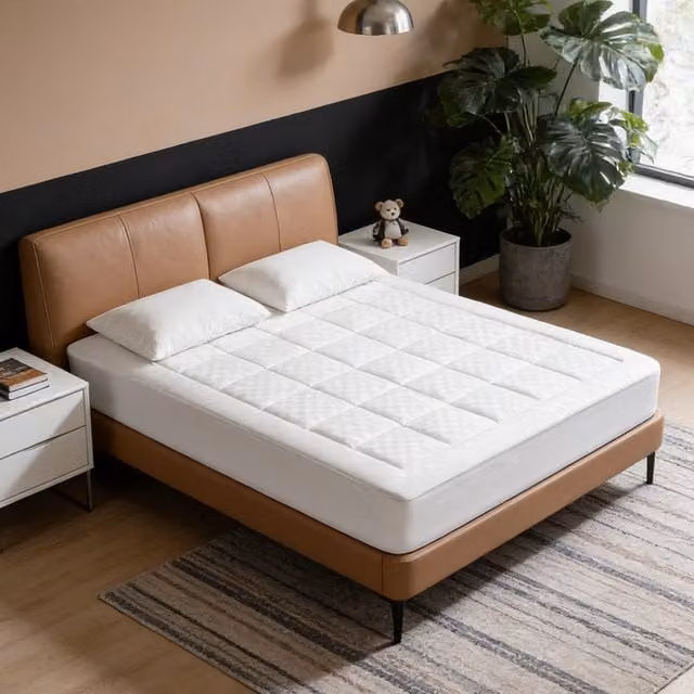 Livingandhome Breathable White Mattress Protector Cover, W: 140 cm, L: 200 cm