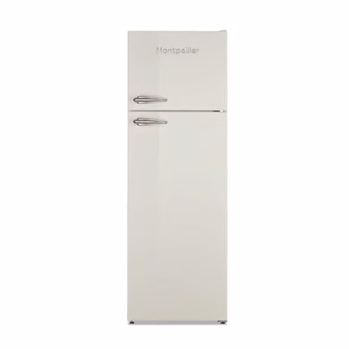 Montpellier MAB346EC Retro Top Mount Fridge Freezer, Beige, 312l, W/D/H: 59.8 x 59.5 x 175 cm