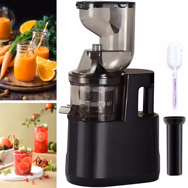 Hinsinc Electric Slow Masticating Juicer in Black