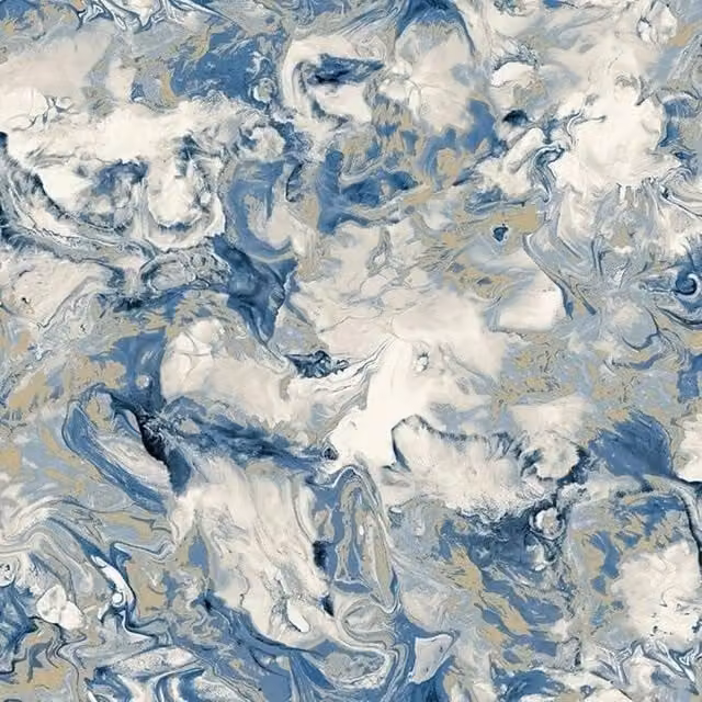 Muriva Elixir Blue Abstract Marble Wallpaper Roll