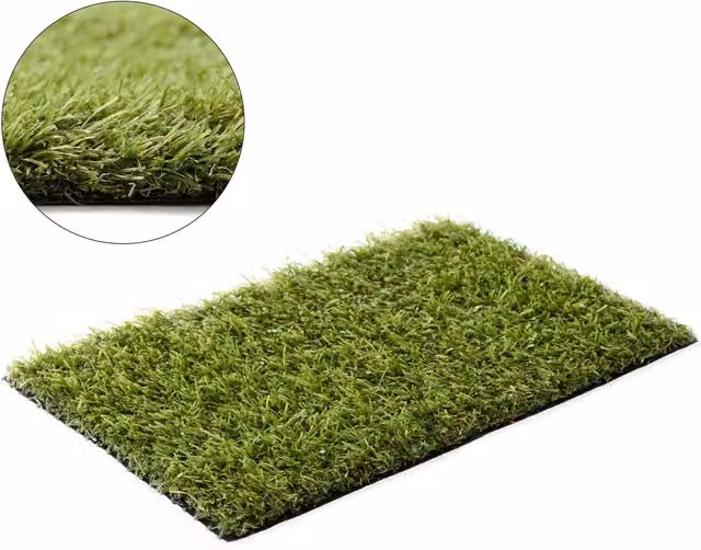 RugsX Yara Artificial Grass Rug in Green, W: 200 cm, D: 300 cm
