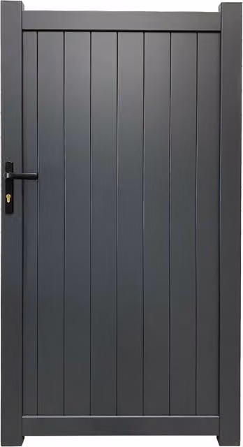 Grey Aluminium Vertical Swing Pedestrian Gate, W: 100 cm, H: 180 cm