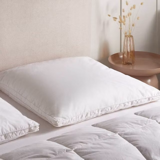 Wyld Haus White Duck Down and Feather Pillow Set, 2x W/D/H: 80 x 80 x 8 cm cm