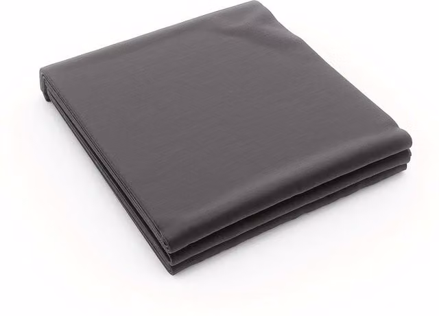 Bedeck of Belfast 200 Thread Count Plain Dye Double Cotton Percale Flat Sheet, Grey, W: 140 cm, L: 200 cm