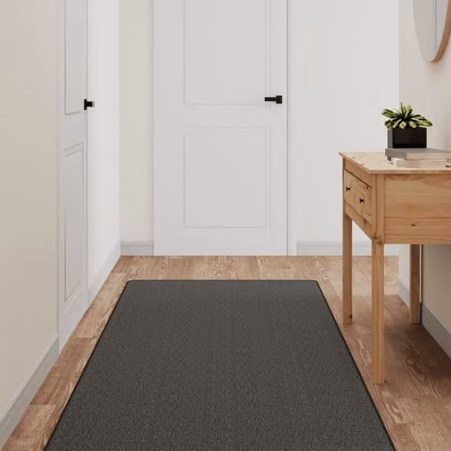 Berkfield Home Sisal Look Carpet Runner in Anthracite and Black, W: 80 cm x L: 400 cm
