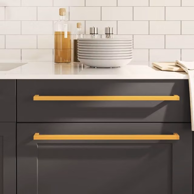 Berkfield Home Gold Stainless Steel Cabinet Bar Handles, 5 Pack, Length: 480 mm