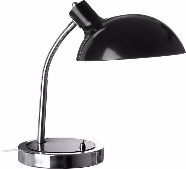 Interiors by Premier Osvaldo Adjustable Metal Tabletop Desk Lamp in Black and Chrome
