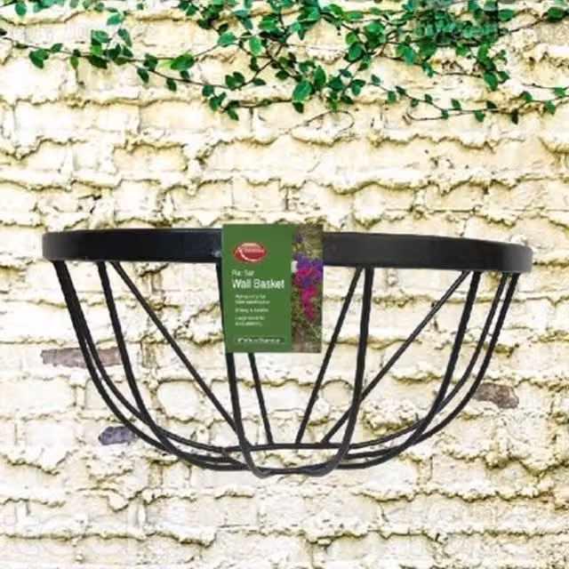 Ambassador Black Wrought Iron Garden Wall Trough Planter and Window Box