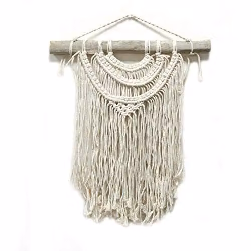 KDMD Ancient Wisdom Macrame Wall Hanging Two Waves in White