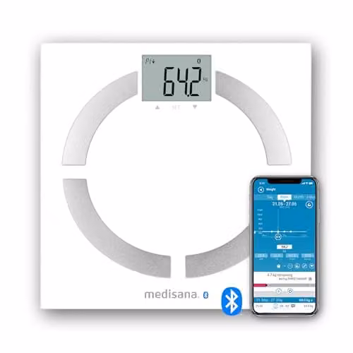 medisana BS 444 connect White Personal Digital Body Analysis Scale with App Control and Bluetooth