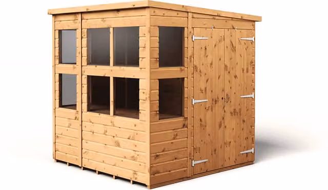 Empire Sheds Brown Rustic Pent Potting Shed with Single Door and Windows