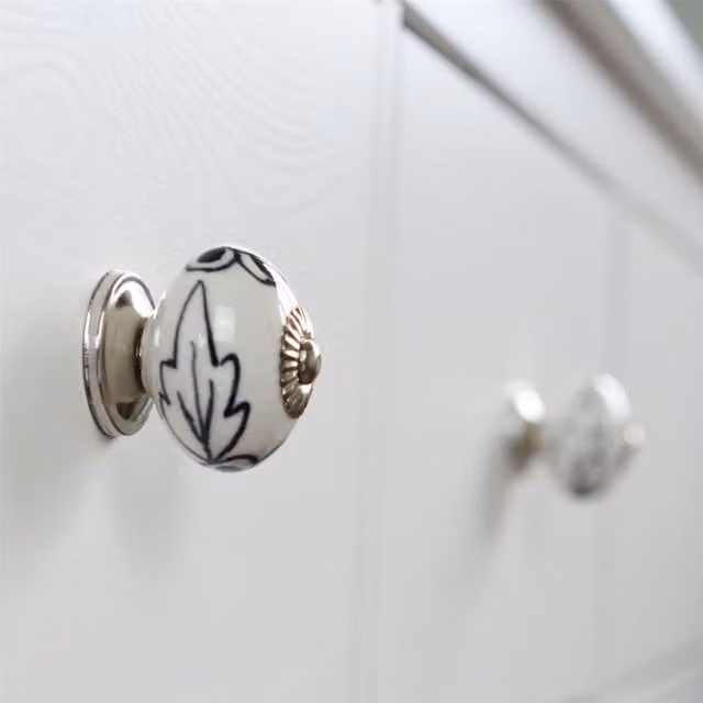 Nicola Spring Black Ceramic Cabinet Knobs, Pack of 24